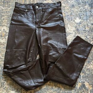 Veronica Beard Brown Faux Leather Skinny Jeans Size 27